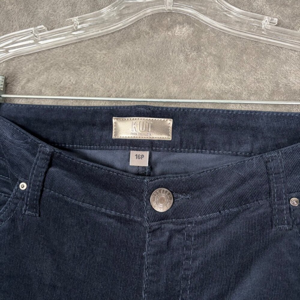 KUT from the Kloth Catherine Boyfriend Corduroy Pants Women’s 16P Navy Stretch - Picture 7 of 8